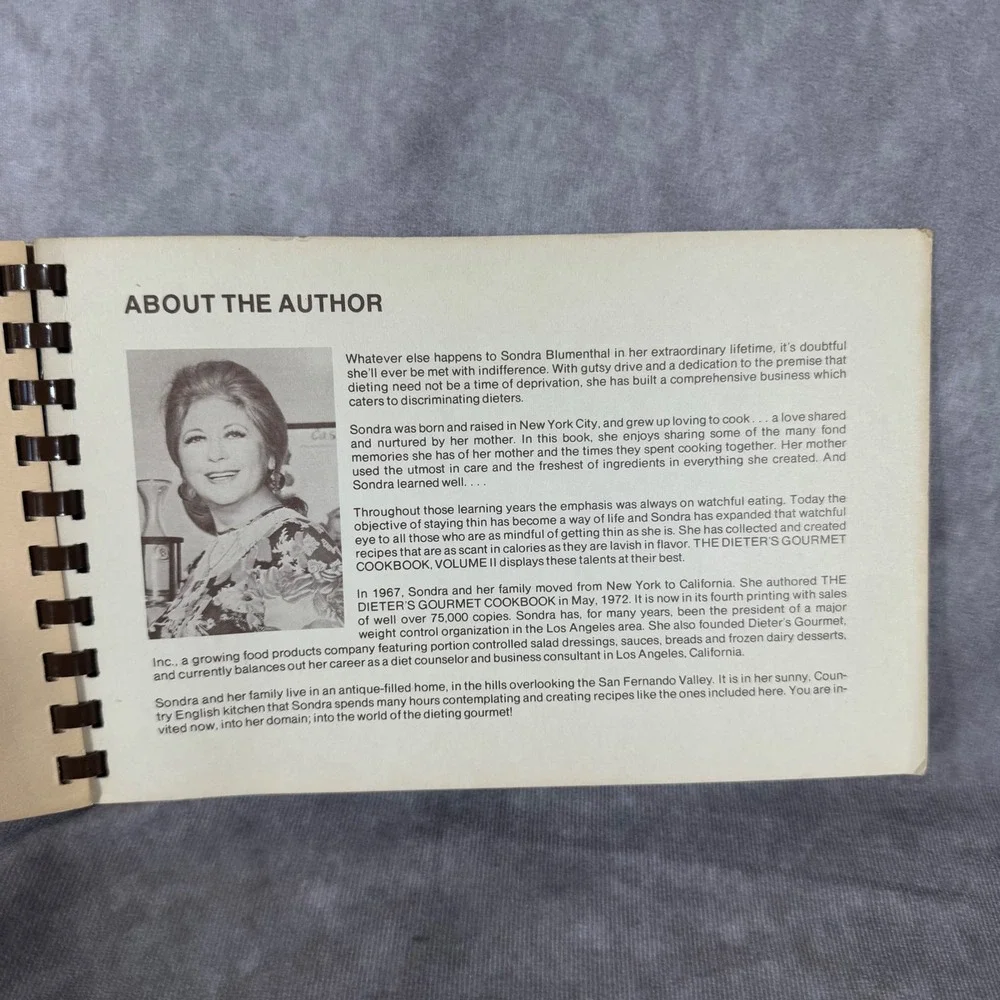 Vintage 1970s The Dieter's Gourmet Cookbook Volume II Sondra Blumenthal Spiral